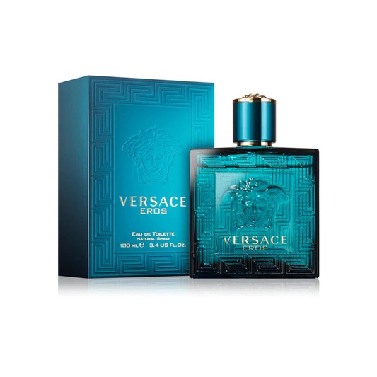 Versace Eros Eau de Toilette – 100 ml Intenso, fresco y seductor – esencia masculina en cada spray.