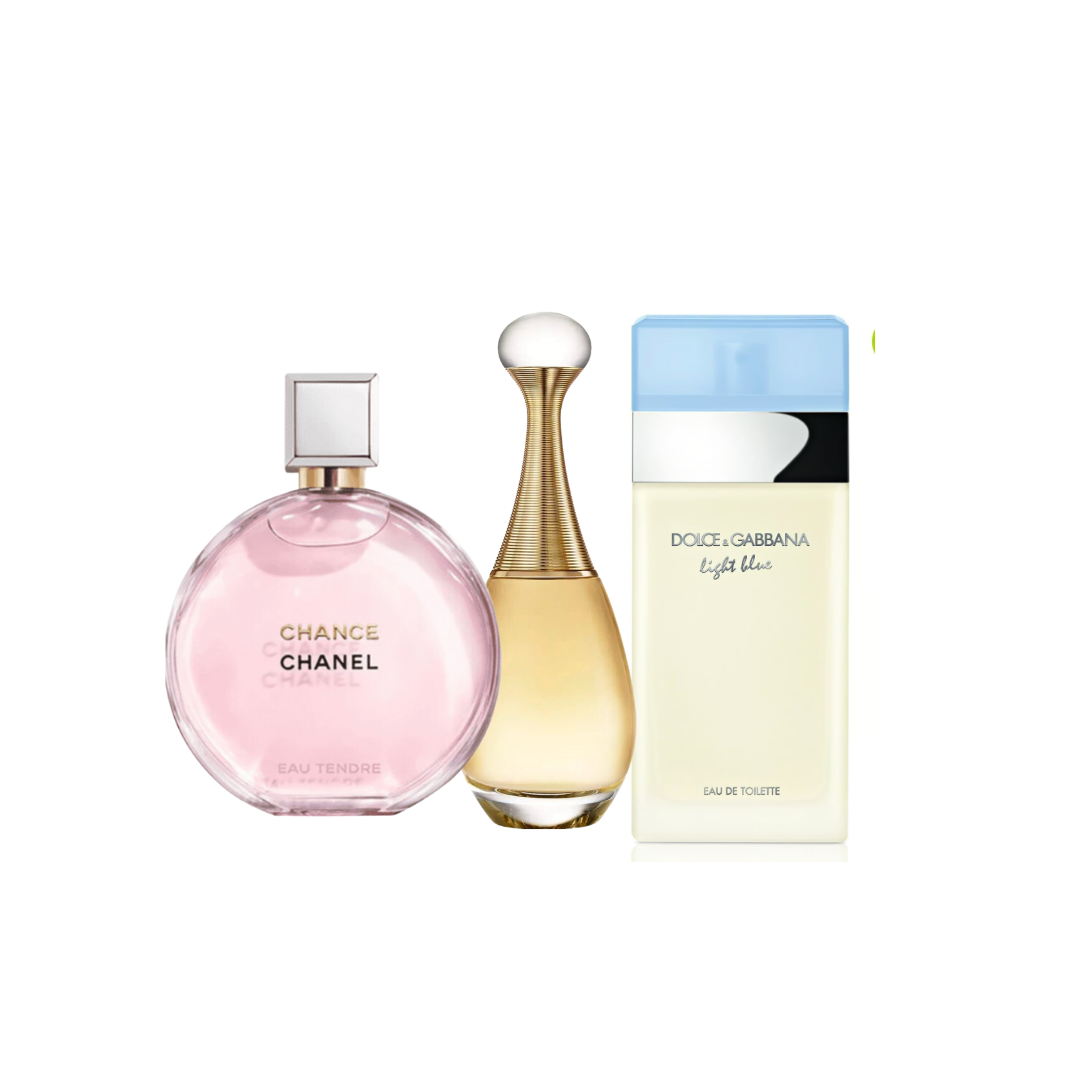 Kit Elegance Collection: Chance + J'adore + Light Blue